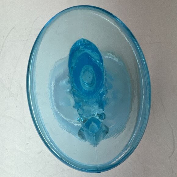 Fenton Blue Opalescent Hobnail Glass Cornucopia 4 In Candy Dish Candle Holder - Picture 6 of 7